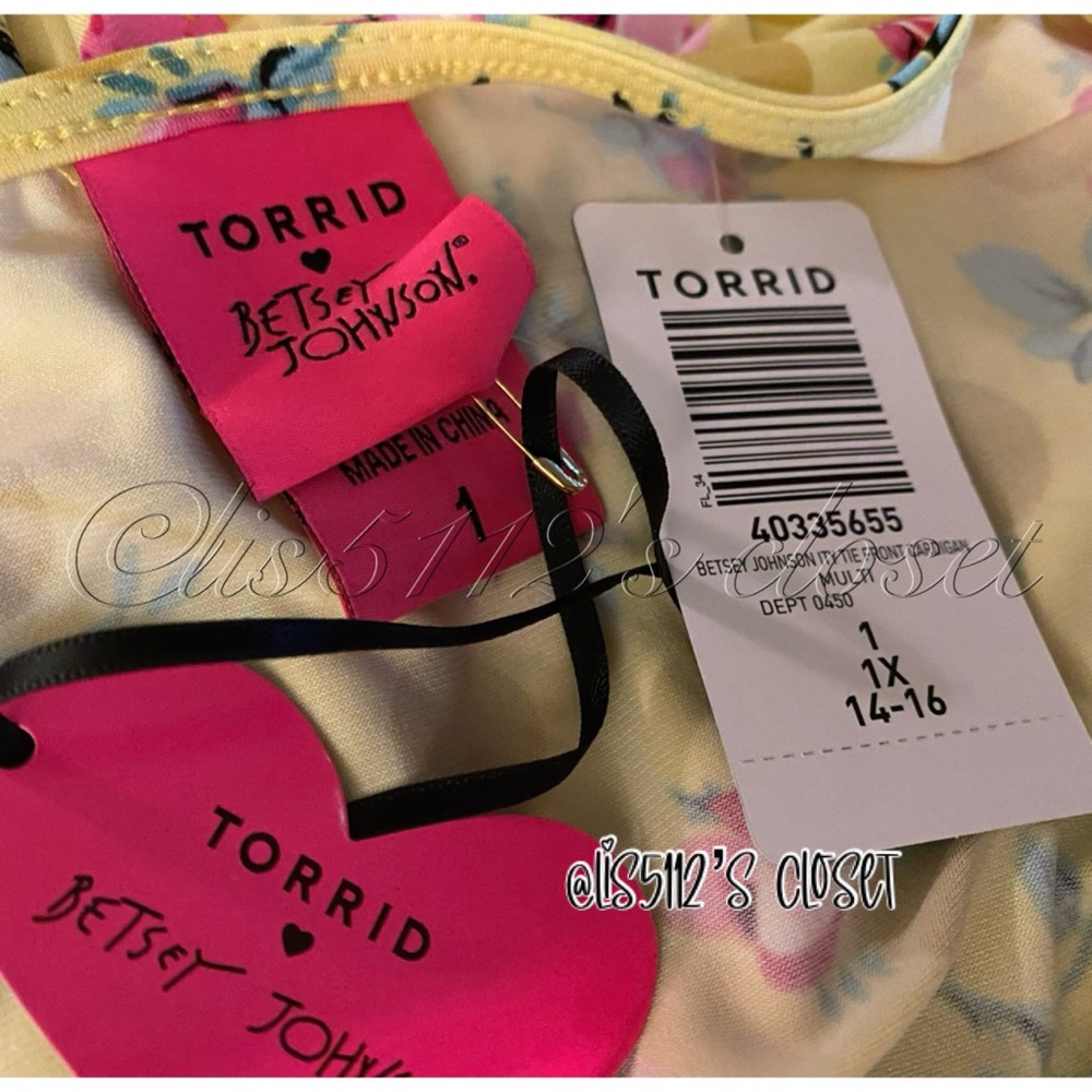 SET Torrid Betsey Johnson Yellow Rose Tie Front Crop Top & Ruched Skirt 1X 14 16 - Picture 7 of 16